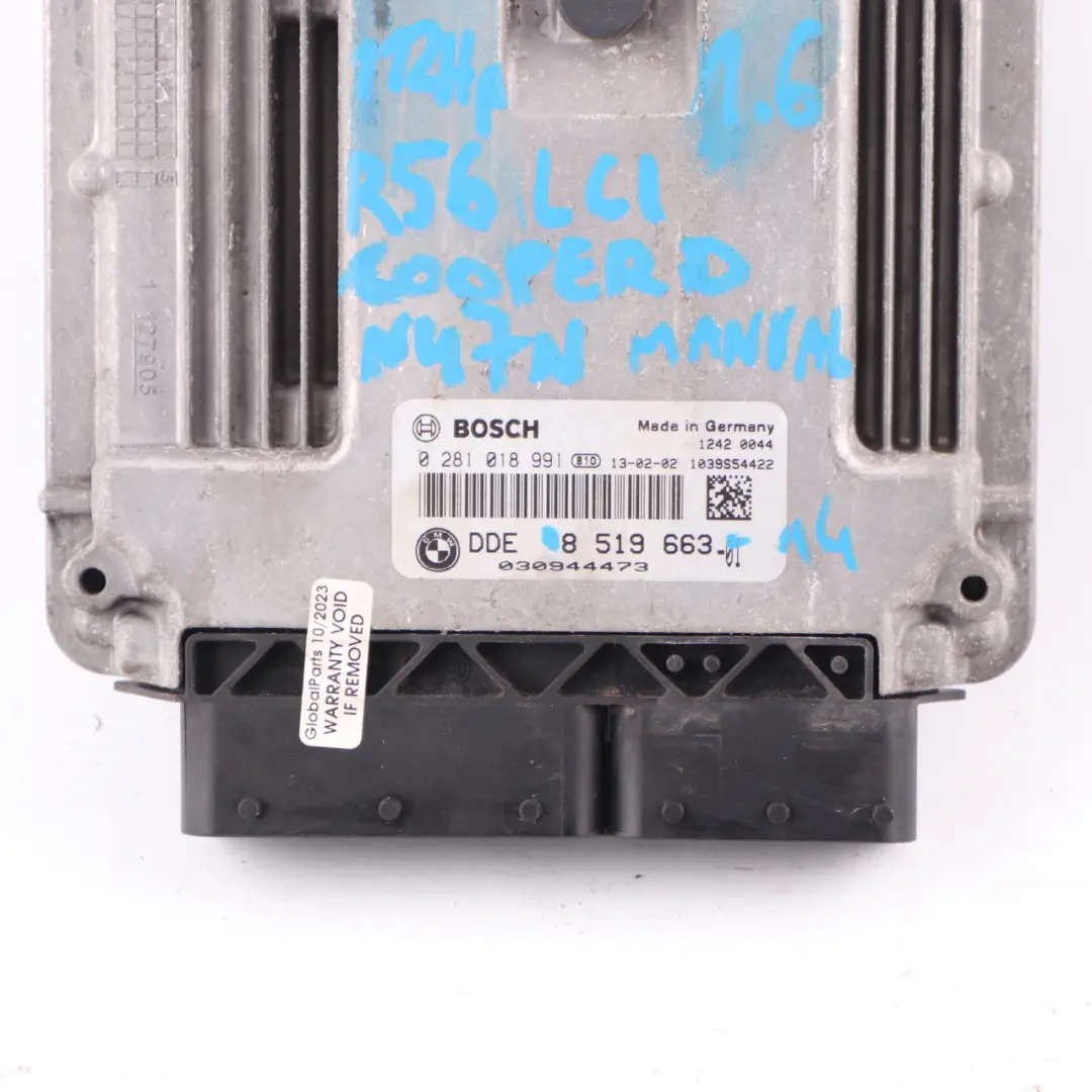 Mini Cooper D R56 LCI R60 N47N 112HP Diesel Engine Unit ECU DDE Manual - SKU 8519663-14 - Part number 8519663