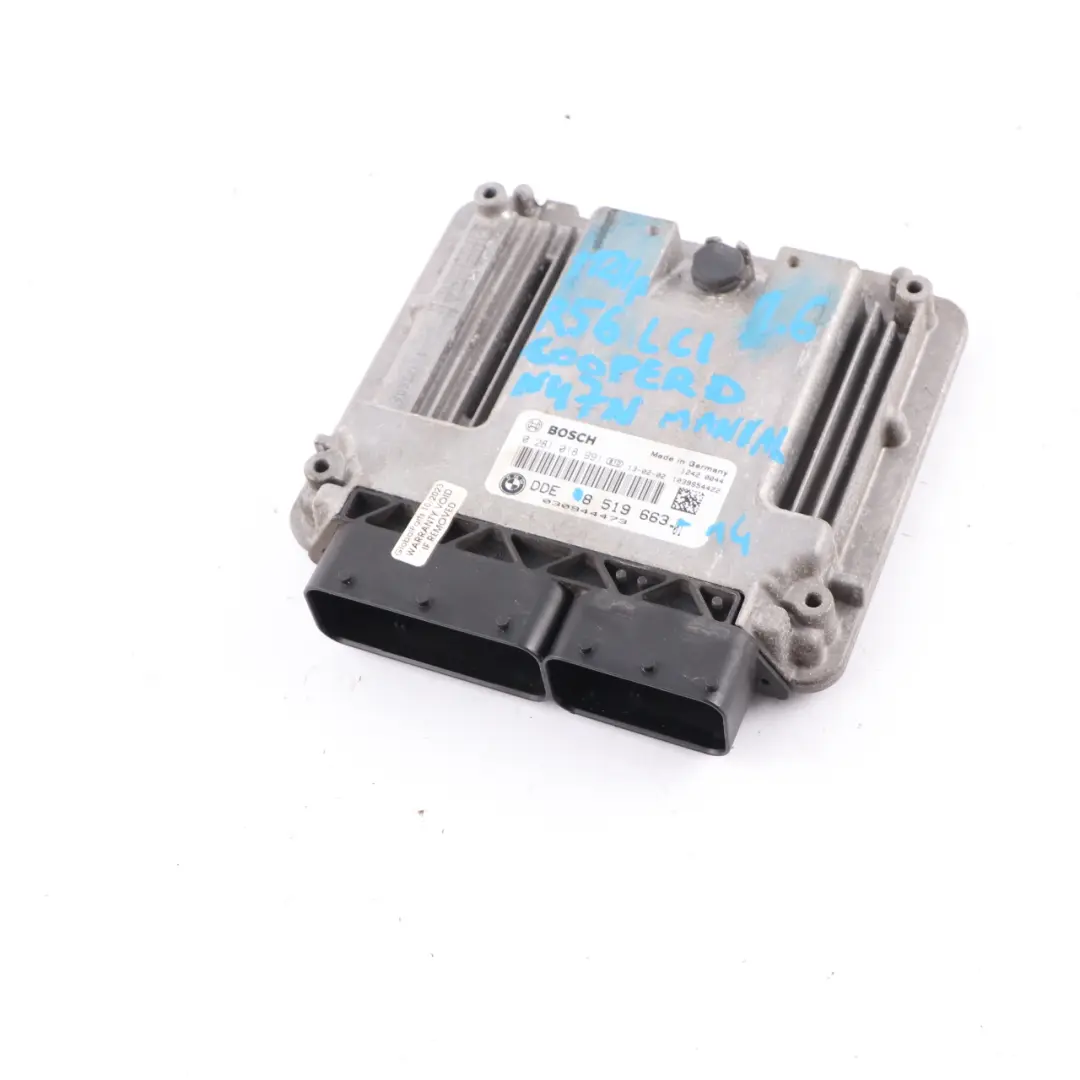 Mini Cooper D R56 LCI R60 N47N 112HP Diesel Engine Unit ECU DDE Manual - SKU 8519663-14 - Part number 8519663