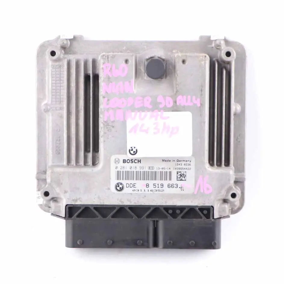 Mini Cooper SD R60 R61 ALL4 N47N 143HP ECU Kit DDE CAS3 Key Manual - SKU 8519663-16 - Part number 8519663