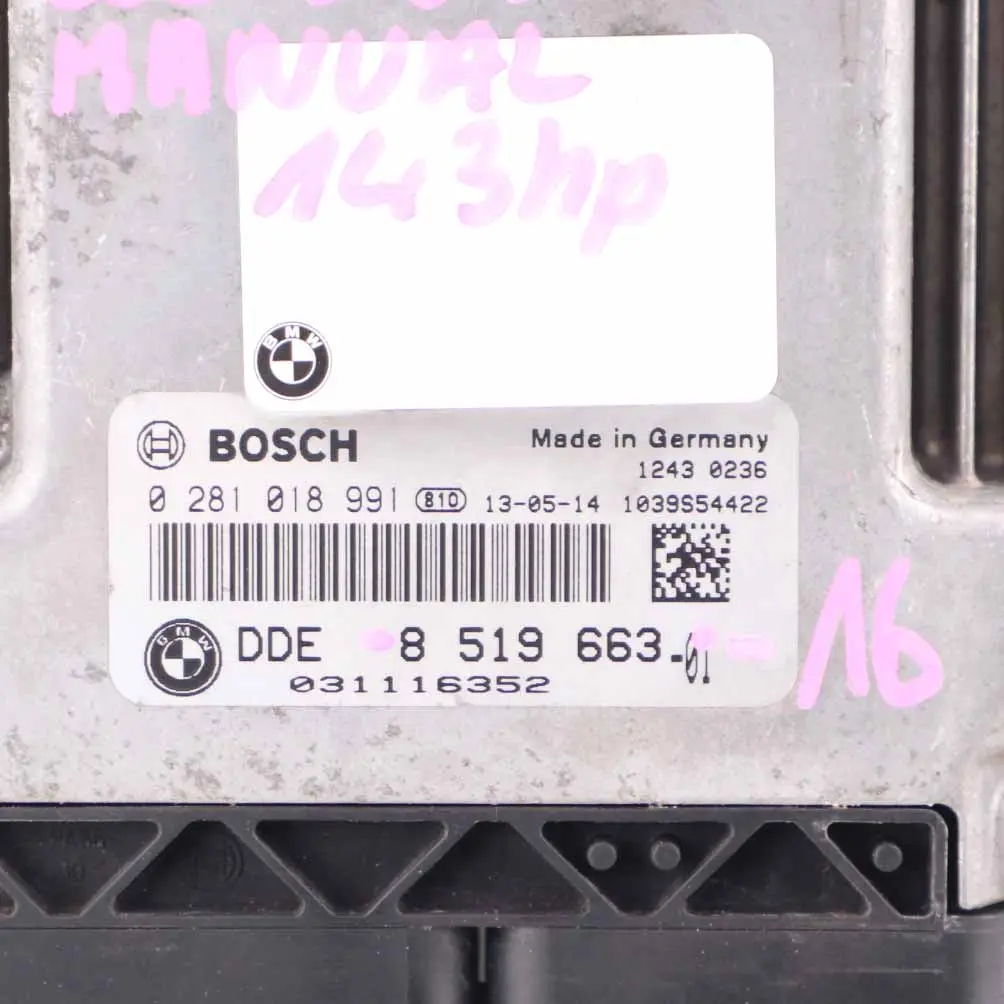 Mini Cooper SD R60 R61 ALL4 N47N 143HP ECU Kit DDE CAS3 Key Manual - SKU 8519663-16 - Part number 8519663