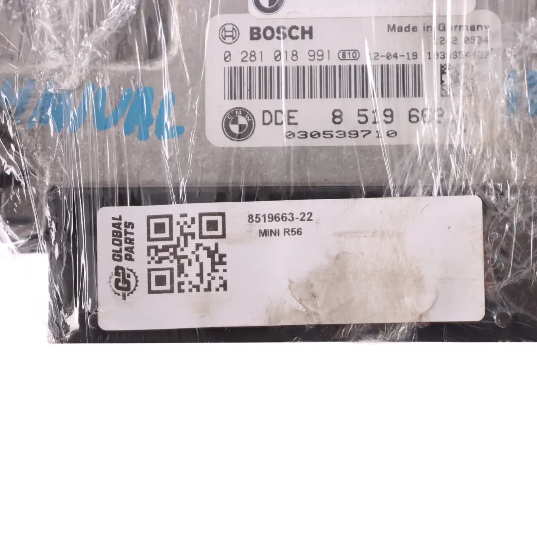 N47 112HP Engine ECU Kit DDE CAS 3 Key Lock to Mini Cooper D R55 R56 R60 with Part number 8519663 Mini Cooper D R55 R56 R60 N47 112HP Engine ECU Kit DDE CAS 3 Key Lock - SKU 8519663-22 - Part number 8519663