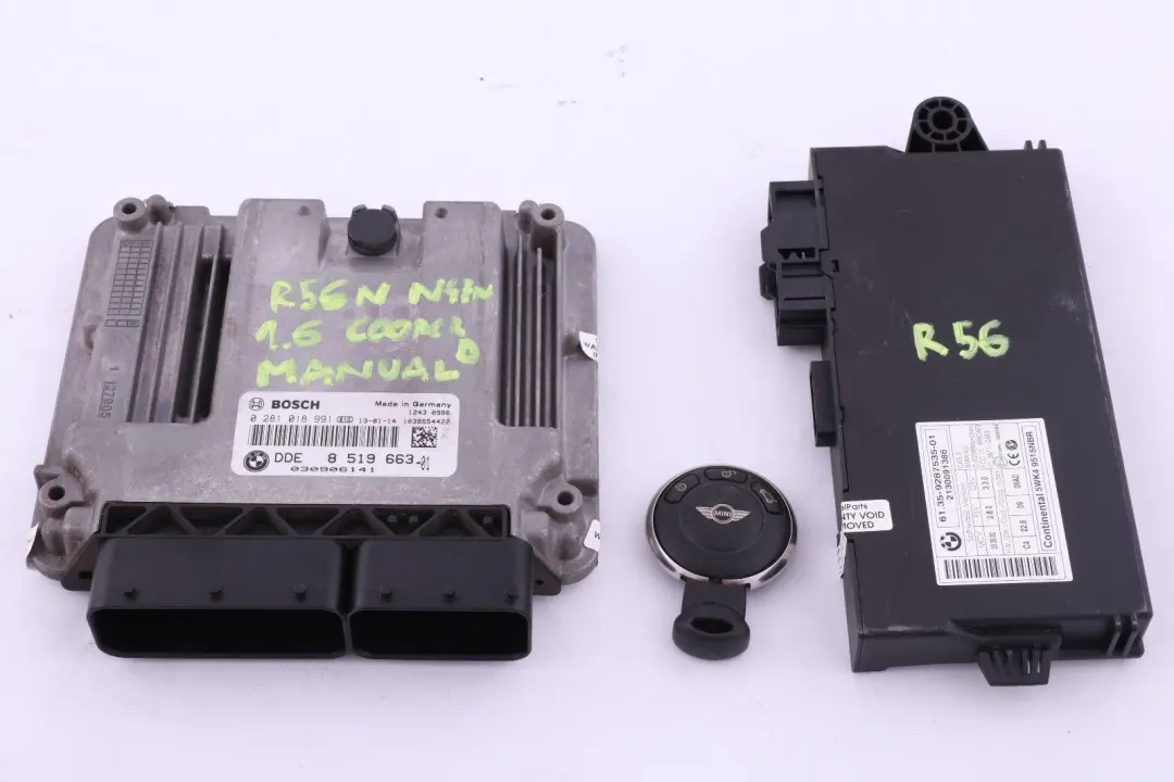 N47N 1.6 Diesel Engine ECU Kit DDE CAS 3 Key to BMW Mini Cooper R55 R56 LCI with Part number 7615981 BMW Mini Cooper R55 R56 LCI N47N 1.6 Diesel Engine ECU Kit DDE CAS 3 Key - SKU 8519663 - Part number 7615981