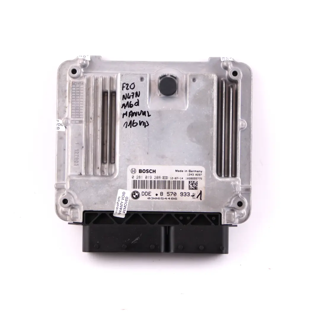 BMW F20 F21 F30 116d 316d Diesel N47N Engine ECU DDE Key Lock FEM Manual - SKU 8570933-1 - Part number 8570933