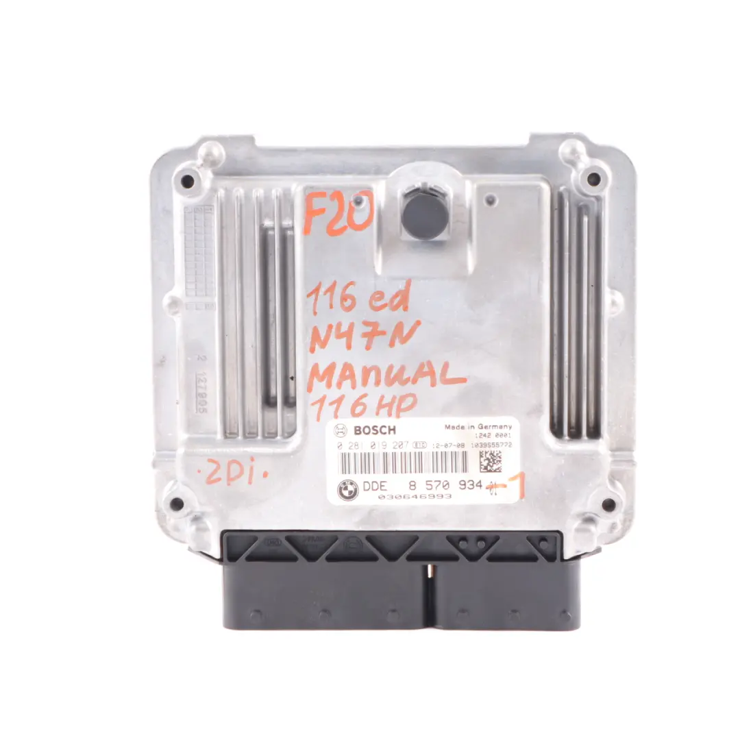 N47N 116HP ECU Kit DDE + Key + FEM to BMW F20 F21 116d ed Diesel with Part number 8570934 BMW F20 F21 116d ed Diesel N47N 116HP ECU Kit DDE + Key + FEM - SKU 8570934-2 - Part number 8570934