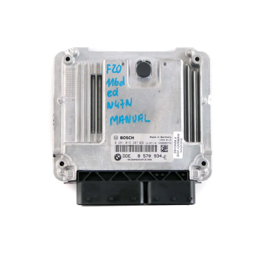 N47N 116HP ECU Unità controllo motore DDE Manuale per BMW F20 F21 116d ed Diesel con numero di parte 8570934 BMW F20 F21 116d ed Diesel N47N 116HP ECU Unità controllo motore DDE Manuale - SKU 8570934 - Numero di parte 8570934