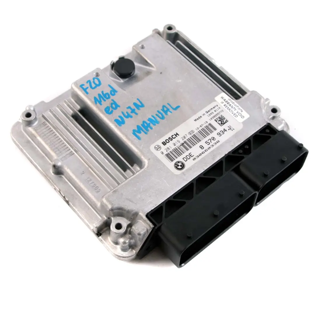 BMW F20 F21 116d ed Diesel N47N 116HP ECU Engine Control Unit DDE Manual - SKU 8570934 - Part number 8570934