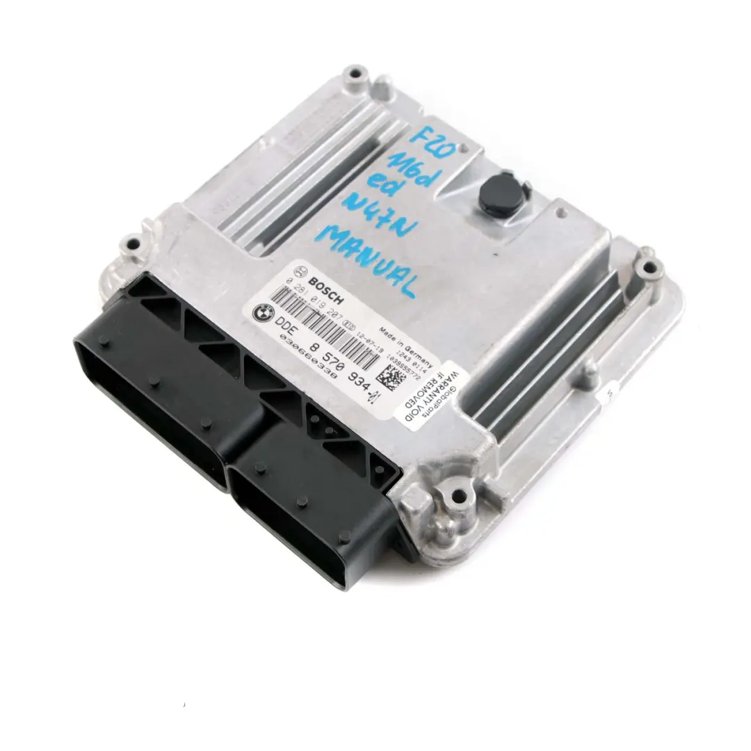 BMW F20 F21 116d ed Diesel N47N 116HP ECU Unità controllo motore DDE Manuale - SKU 8570934 - Numero di parte 8570934