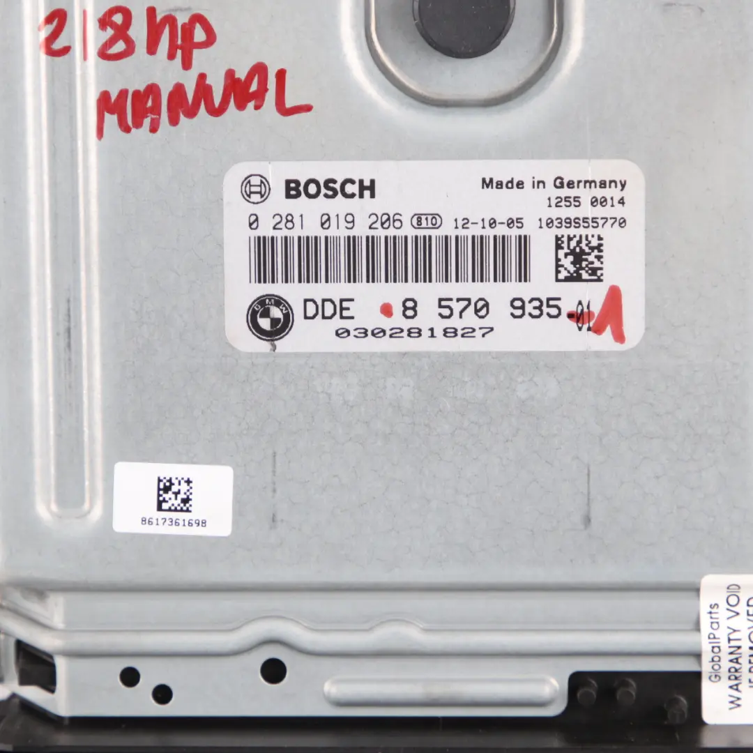 BMW F20 F30 125d 325d N47S1 Engine Control Unit ECU Kit DDE 8570935 + FEM + Key - SKU 8570935-1 - Part number 8579785