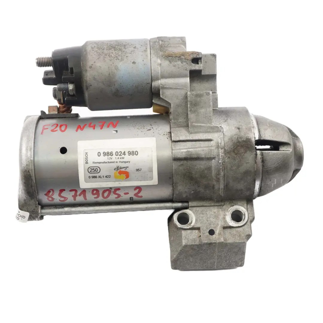Démarreur Moteur BMW F20 F21 F22 F30 F32 N47N Diesel Moteur Bosch 0986024980 pour à propos du numéro de pièce 8571905 Démarreur Moteur BMW F20 F21 F22 F30 F32 N47N Diesel Moteur Bosch 0986024980 - SKU 8571905-2 - Numéro de pièce 8571905