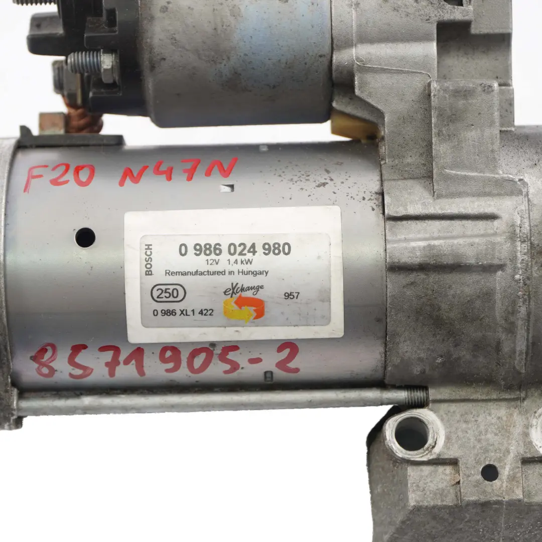 BMW F20 F21 F22 F30 F32 N47N Rozrusznik 0986024980 - SKU 8571905-2 - Numer Części 8571905