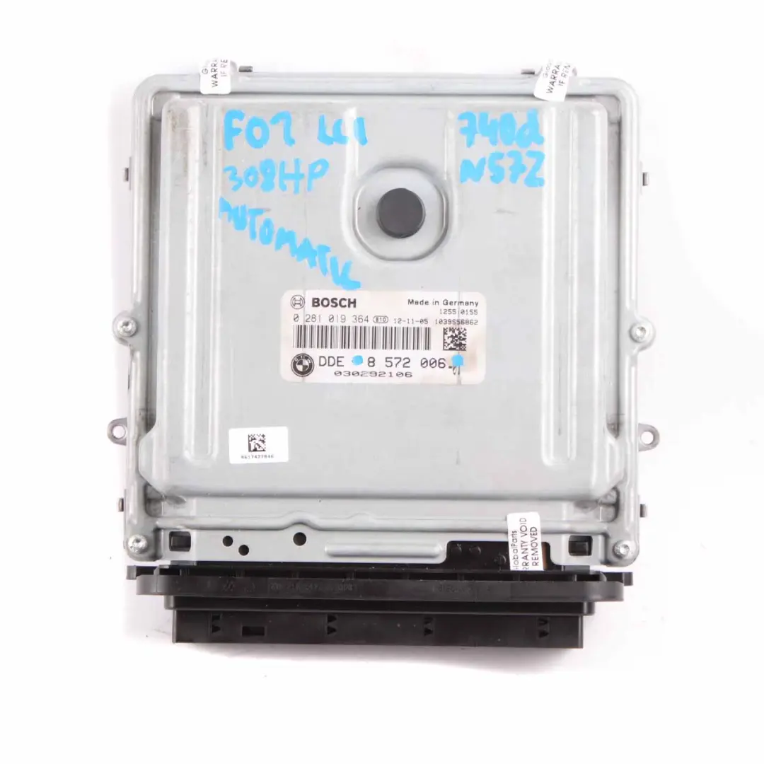 N57Z 313HP Engine ECU KIT DDE CAS4 Key Automatic to BMW F01 LCI 740d with Part number 8572006 BMW F01 LCI 740d N57Z 313HP Engine ECU KIT DDE CAS4 Key Automatic - SKU 8572006 - Part number 8572006
