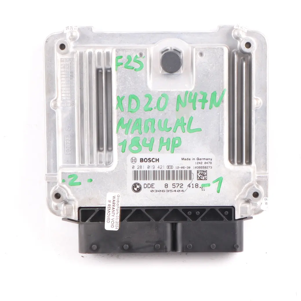 BMW X3 F25 Diesel 2.0dX N47N Engine ECUs Kit DDE Key Lock CAS4 Manual - SKU 8572418-1 - Part number 8572418