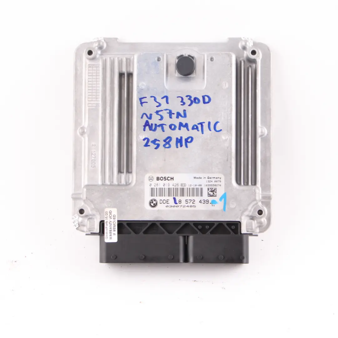 BMW F30 F31 N57N 330d 258HP Diesel Engine ECU Kit DDE FEM Key Automatic - SKU 8572439-1 - Part number 8572439