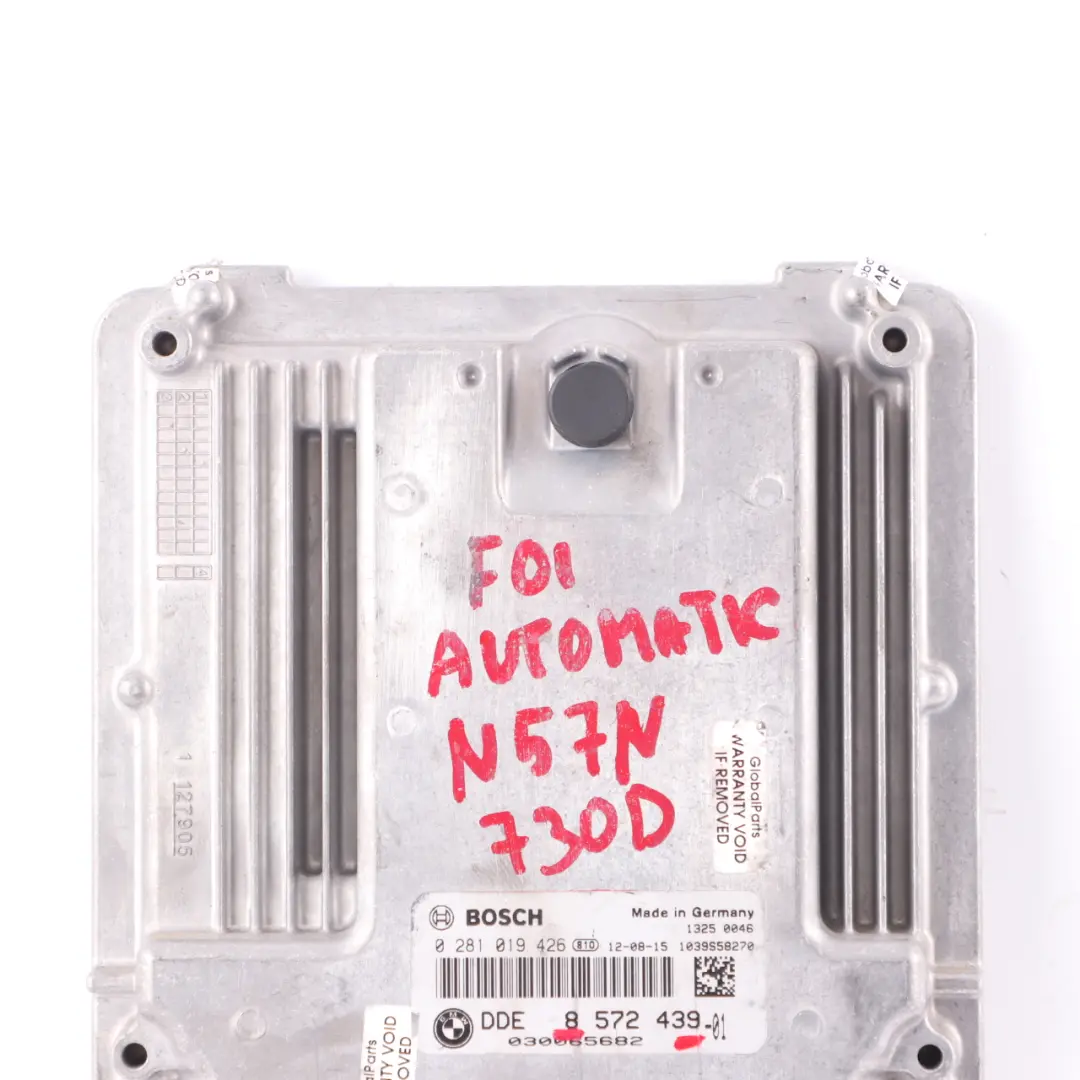 N57N Engine Control Unit ECU DDE Automatic to BMW F01 LCI F10 F30 Diesel with Part number 8572439 BMW F01 LCI F10 F30 Diesel N57N Engine Control Unit ECU DDE Automatic - SKU 8572439 - Part number 8572439