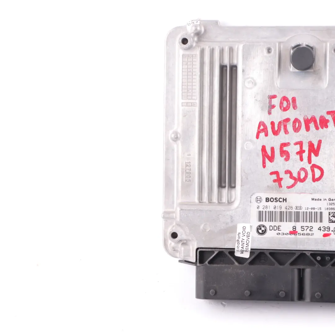 N57N Engine Control Unit ECU DDE Automatic to BMW F01 LCI F10 F30 Diesel with Part number 8572439 BMW F01 LCI F10 F30 Diesel N57N Engine Control Unit ECU DDE Automatic - SKU 8572439 - Part number 8572439