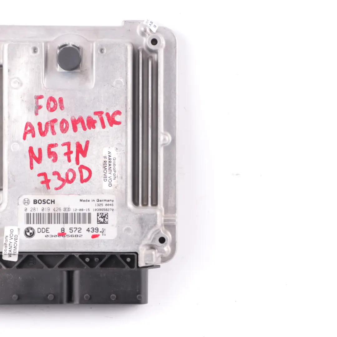 N57N Engine Control Unit ECU DDE Automatic to BMW F01 LCI F10 F30 Diesel with Part number 8572439 BMW F01 LCI F10 F30 Diesel N57N Engine Control Unit ECU DDE Automatic - SKU 8572439 - Part number 8572439