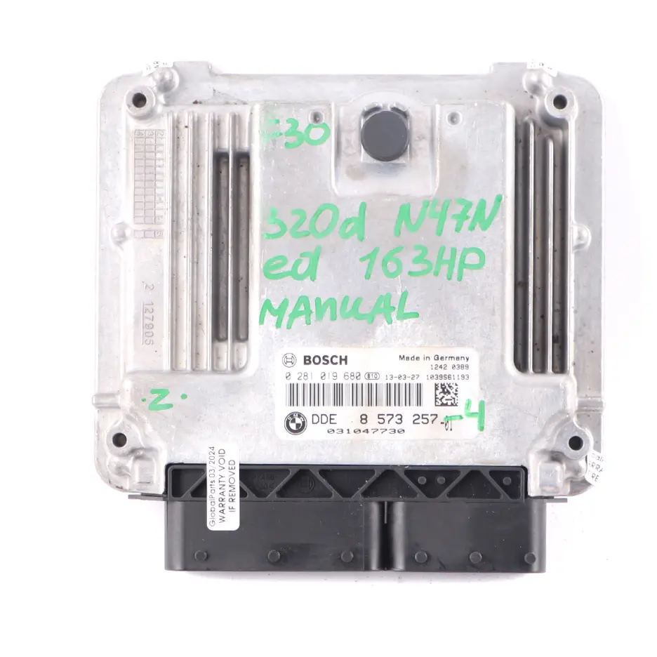 N47N 163HP ECU Kit DDE + Key + FEM Manual to BMW F30 F31 320d ed Diesel with Part number 8573257 BMW F30 F31 320d ed Diesel N47N 163HP ECU Kit DDE + Key + FEM Manual - SKU 8573257-4 - Part number 8573257
