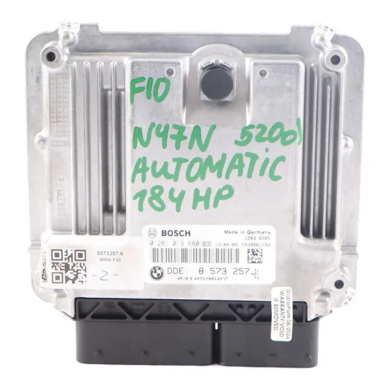 BMW F10 F11 520d Diesel N47N 184HP Engine Control Unit ECU DDE 8573257 Automatic