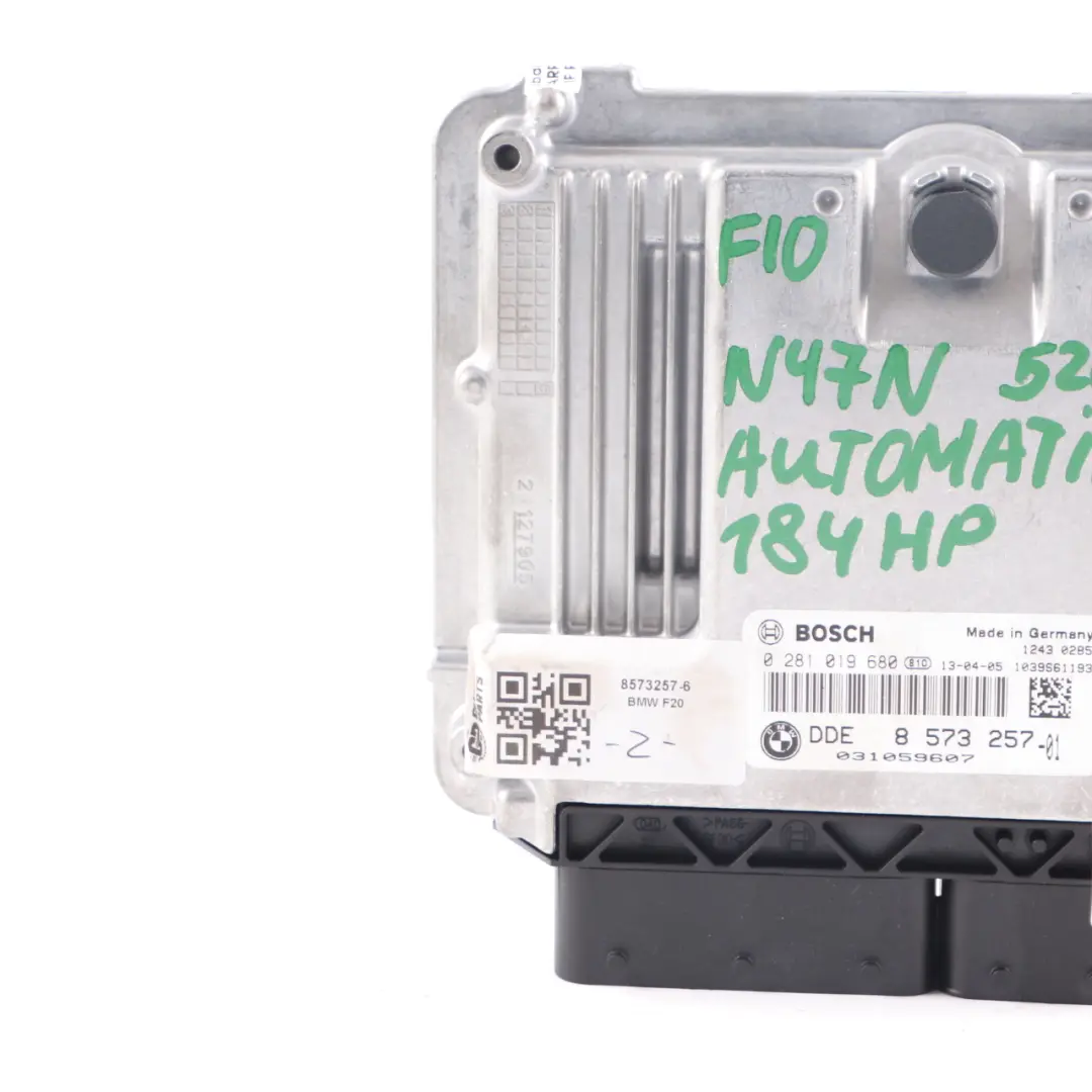 BMW F10 F11 520d Diesel N47N 184HP Engine Control Unit ECU DDE Automatic - SKU 8573257-6 - Part number 8573257