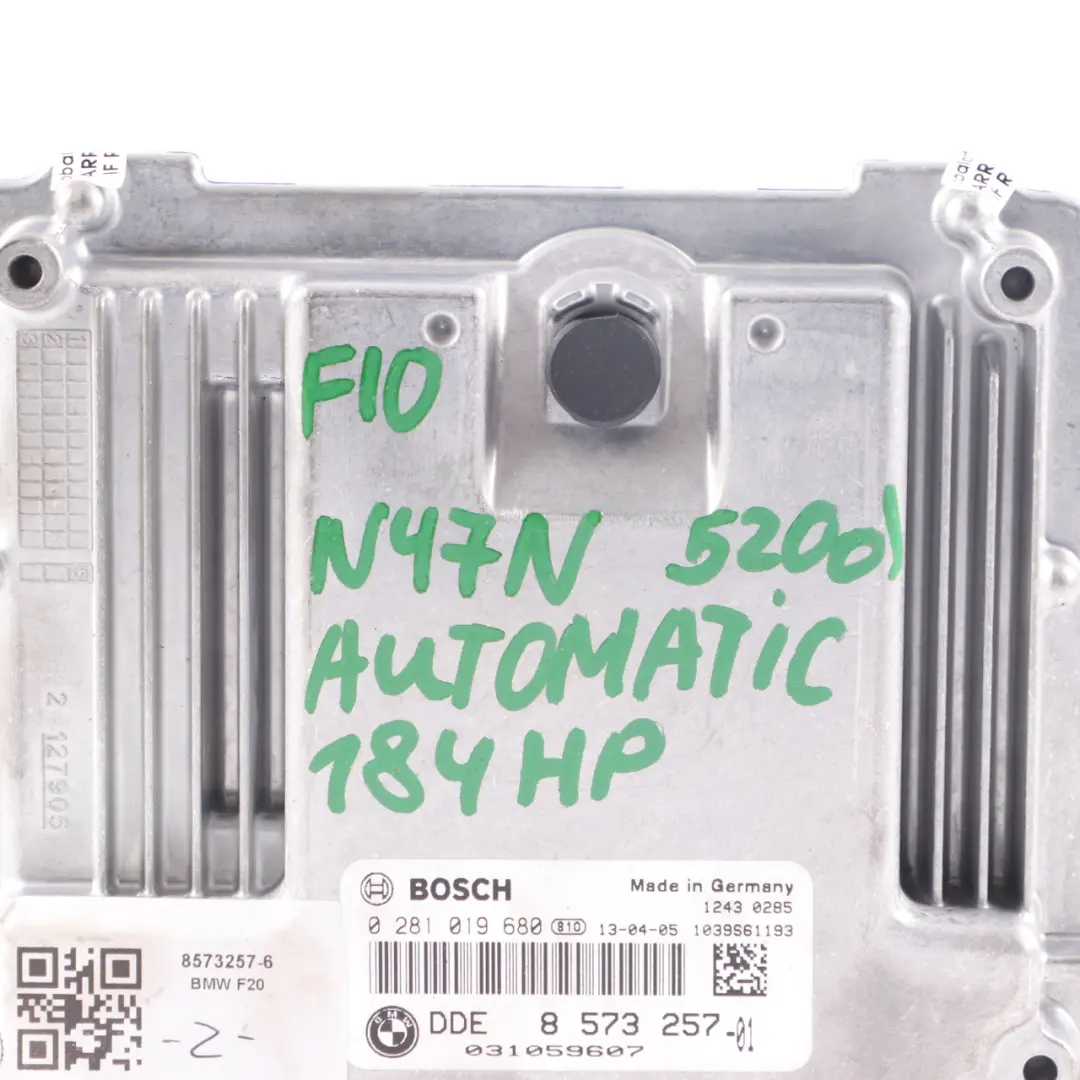 BMW F10 F11 520d Diesel N47N 184HP Engine Control Unit ECU DDE Automatic - SKU 8573257-6 - Part number 8573257