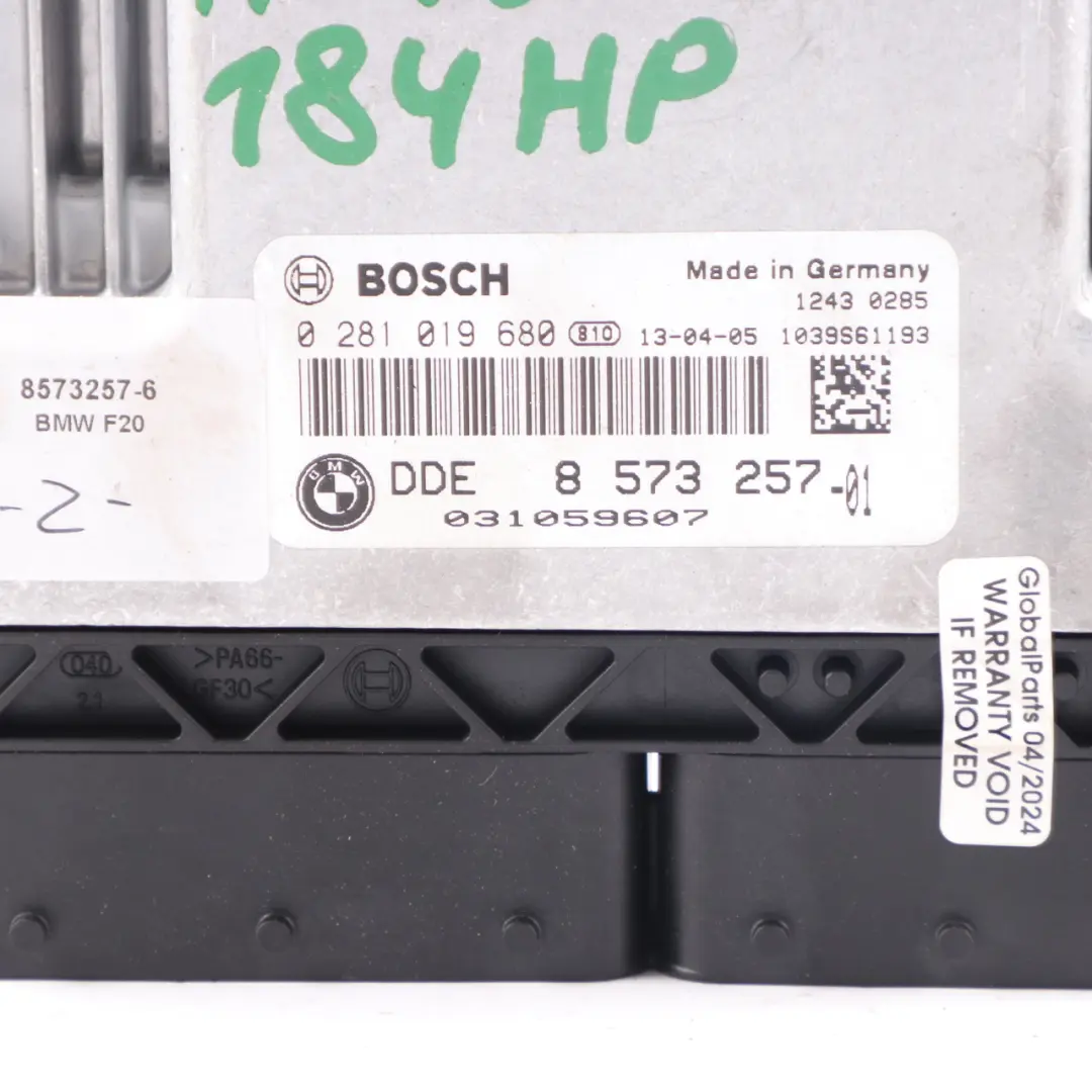 N47N 184HP Motore Unità controllo ECU DDE per BMW F10 F11 520d Diesel con numero di parte 8573257 BMW F10 F11 520d Diesel N47N 184HP Motore Unità controllo ECU DDE - SKU 8573257-6 - Numero di parte 8573257