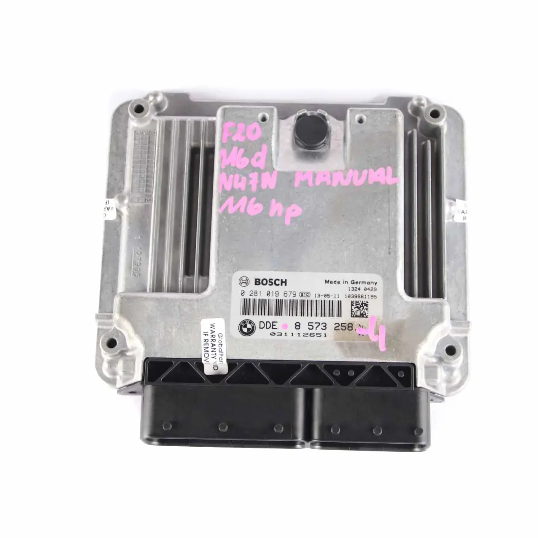 N47N 116HP ECU Enigne Unit Kit DDE + Keys + FEM Manual to BMW F20 F21 116d with Part number 8573258 BMW F20 F21 116d N47N 116HP ECU Enigne Unit Kit DDE + Keys + FEM Manual - SKU 8573258-4 - Part number 8573258