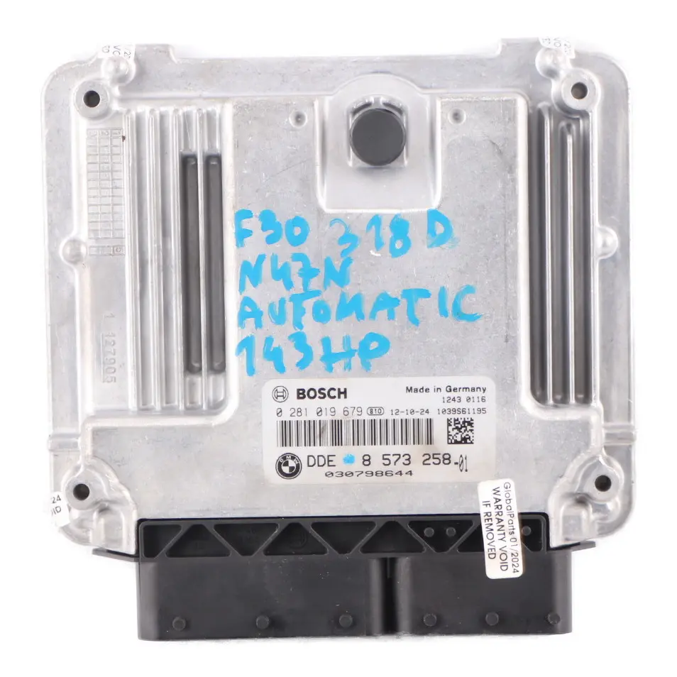 BMW F20 F21 F30 F31 118d 318d N47N 143HP Engine ECU Kit DDE + Key + FEM - SKU 8573258-8 - Part number 8573258