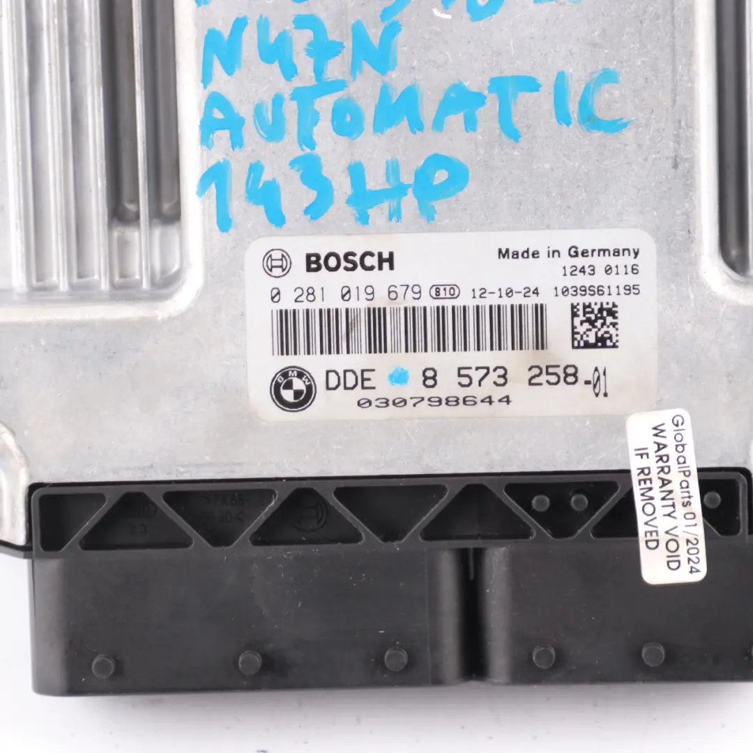 N47N 143HP Engine ECU Kit DDE + Key + FEM to BMW F20 F21 F30 F31 118d 318d with Part number 8573258 BMW F20 F21 F30 F31 118d 318d N47N 143HP Engine ECU Kit DDE + Key + FEM - SKU 8573258-8 - Part number 8573258