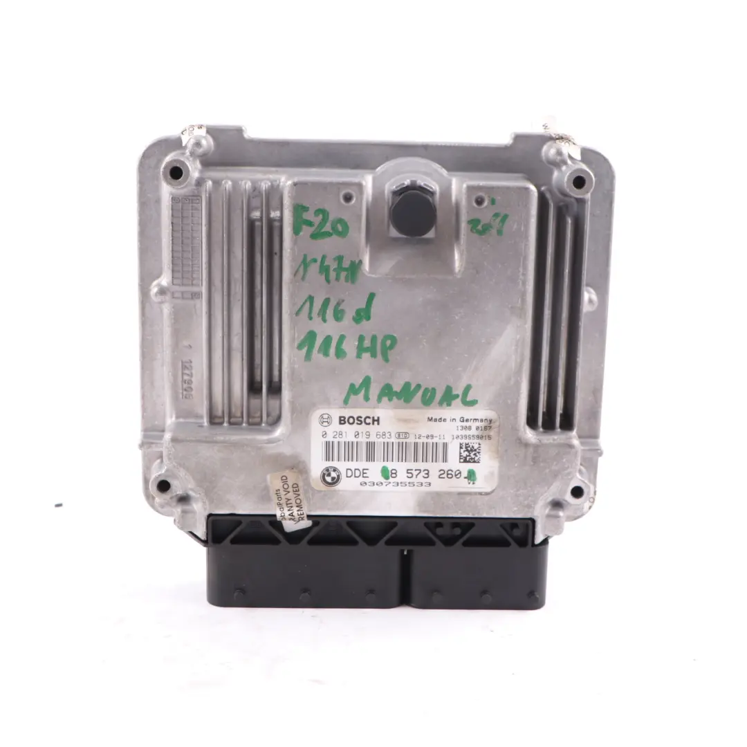 BMW F20 F21 116d Diesel N47N 116HP ECU Kit DDE + Keys + FEM Manual - SKU 8573260-10 - Part number 8573260
