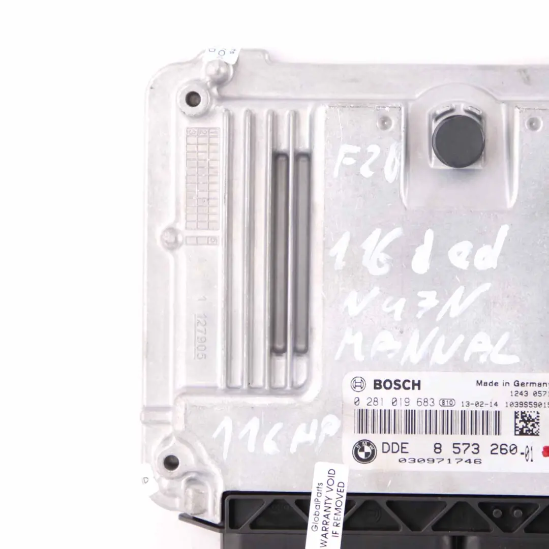 BMW F20 F21 116d ed Diesel N47N 116HP Motore Controllo ECU DDE Manuale - SKU 8573260-1 - Numero di parte 8573260