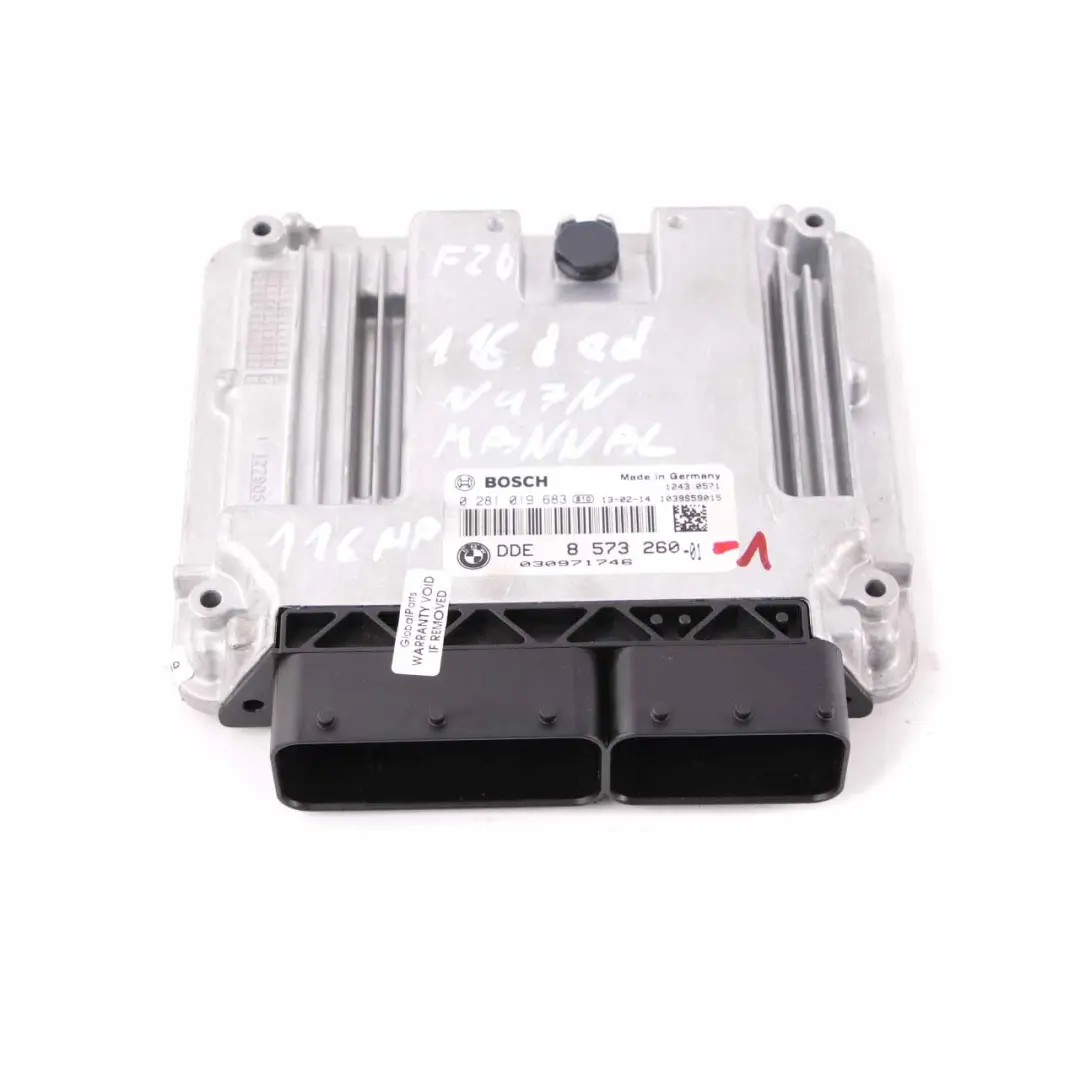 N47N 116HP Engine Control ECU DDE Manual to BMW F20 F21 116d ed Diesel with Part number 8573260 BMW F20 F21 116d ed Diesel N47N 116HP Engine Control ECU DDE Manual - SKU 8573260-1 - Part number 8573260