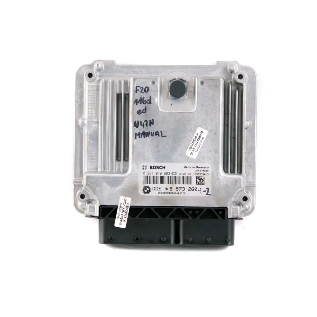 N47N 116HP Unidad de Control del Motor DDE para BMW F20 F21 116d ed Diesel con número de pieza 8573260 BMW F20 F21 116d ed Diesel N47N 116HP Unidad de Control del Motor DDE - SKU 8573260-2 - Número de pieza 8573260