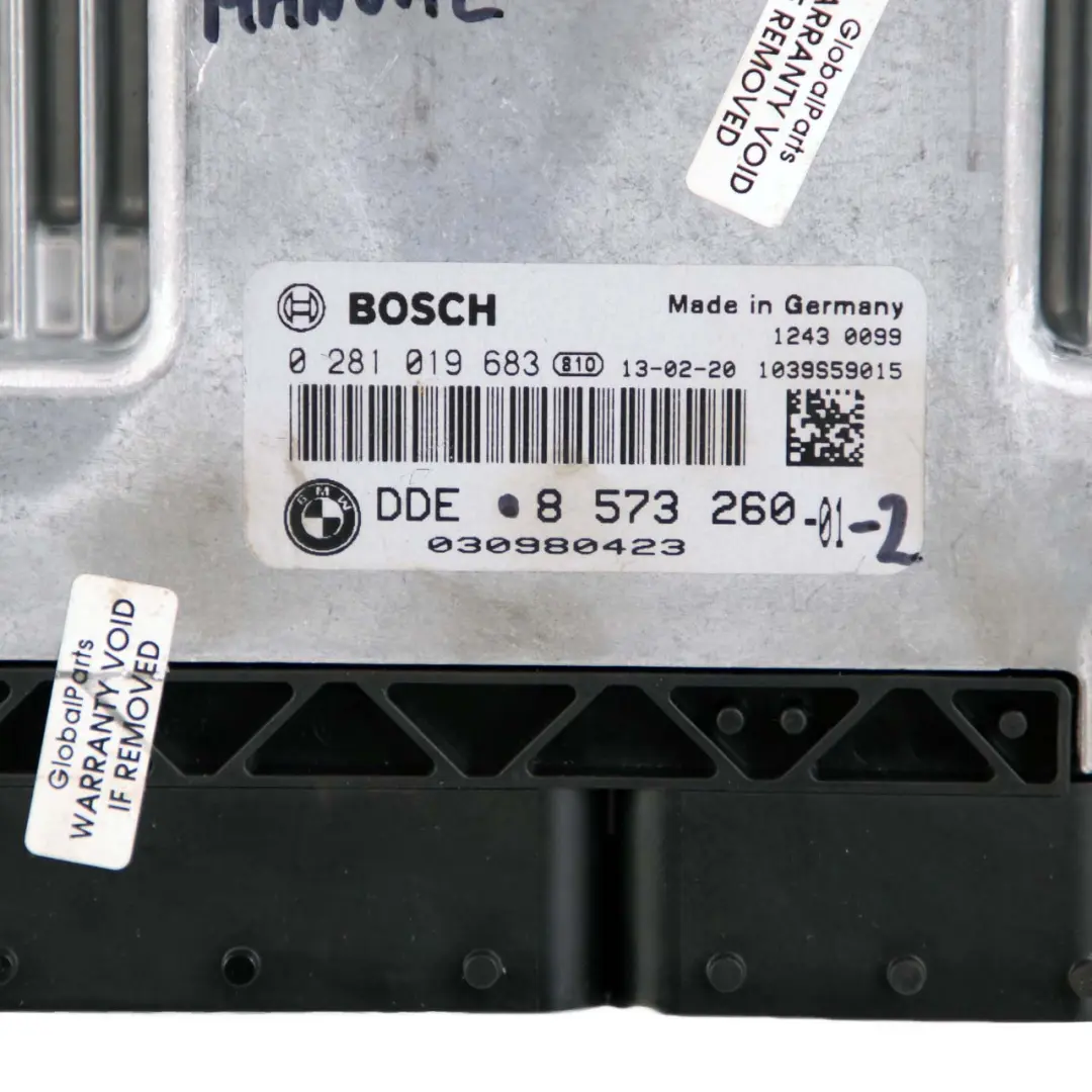N47N 116HP Unidad de Control del Motor DDE para BMW F20 F21 116d ed Diesel con número de pieza 8573260 BMW F20 F21 116d ed Diesel N47N 116HP Unidad de Control del Motor DDE - SKU 8573260-2 - Número de pieza 8573260