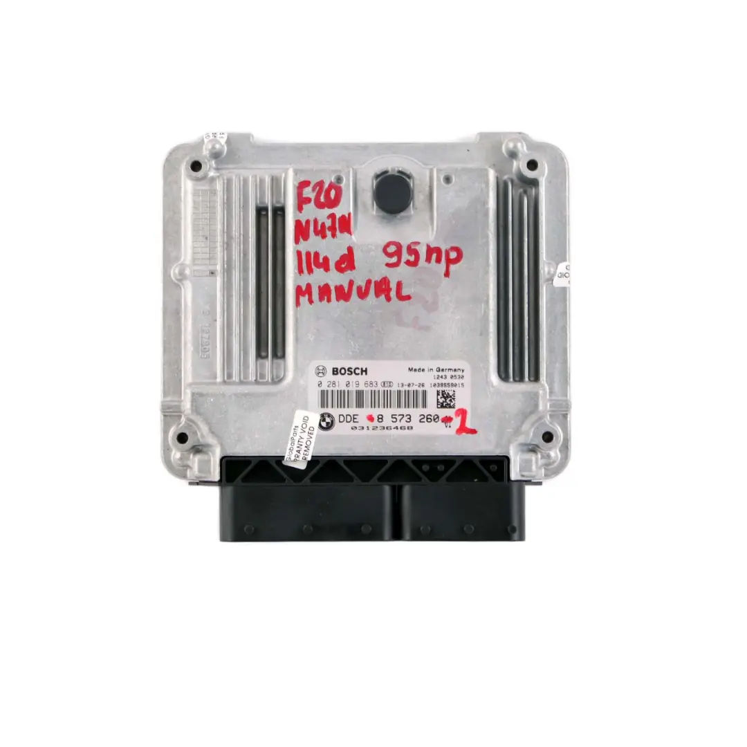 BMW F20 F21 114d Diesel N47N 95HP DDE Sterownik ECU Zestaw Klucz FEM - SKU 8573260-3 - Numer Części 8573260