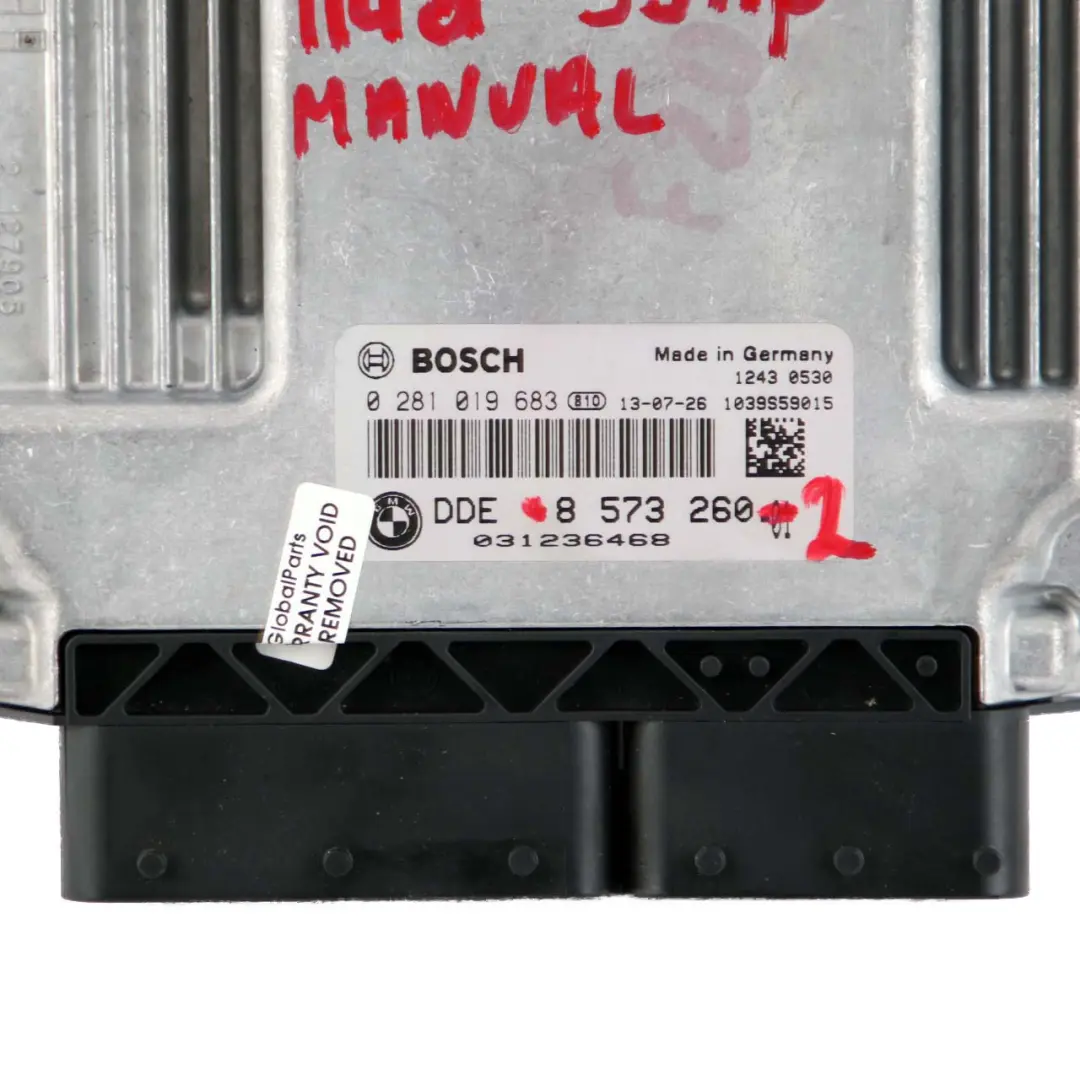  ECU Kit BMW F20 F21 114d Diesel N47N 95HP DDE + Key + FEM + Lock Manual - SKU 8573260-3 - Part number 8573260