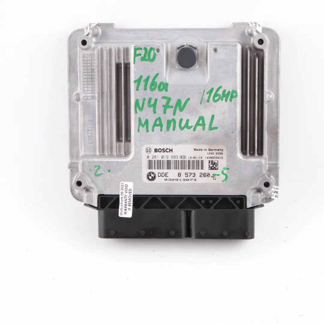  ECU Kit BMW F20 F21 116d Diesel N47N 116HP DDE Key FEM Lock Manual - SKU 8573260-5 - Part number 8573260