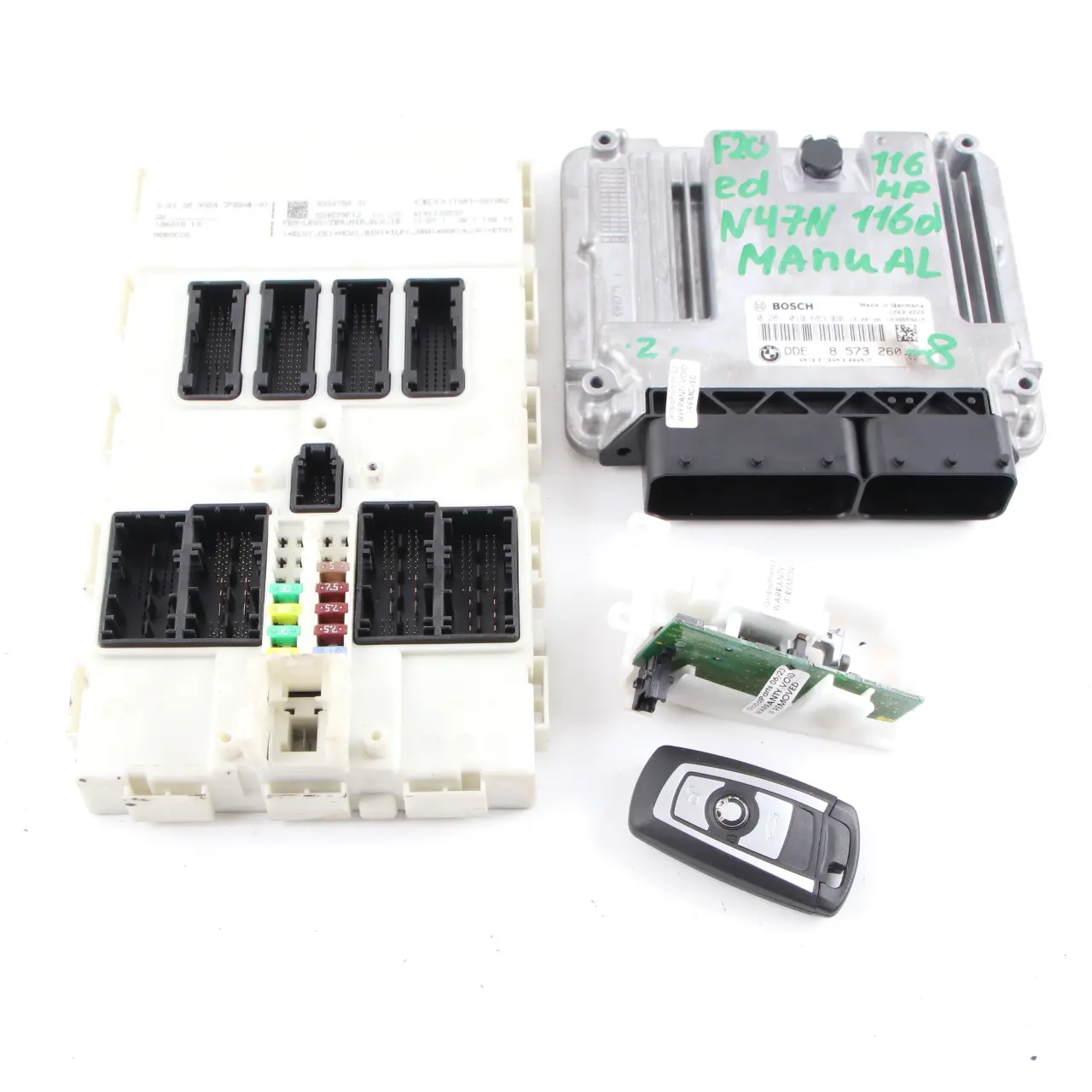BMW F20 F21 116d ed Diesel N47N 116HP ECU Kit DDE 8573260 + Key + FEM Manual