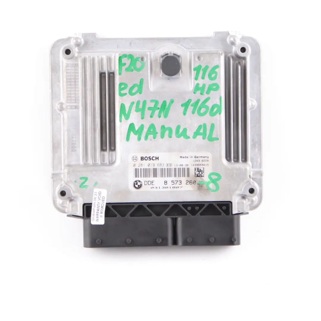BMW F20 F21 116d ed Diesel N47N 116HP ECU Kit DDE Chiave FEM Manuale - SKU 8573260-8 - Numero di parte 8573260