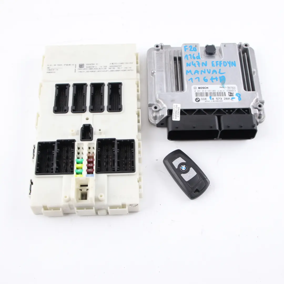 N47N 116HP ECU Kit DDE + Key + FEM Manual to BMW F20 F21 116d ed Diesel with Part number 8573260 BMW F20 F21 116d ed Diesel N47N 116HP ECU Kit DDE + Key + FEM Manual - SKU 8573260-9 - Part number 8573260
