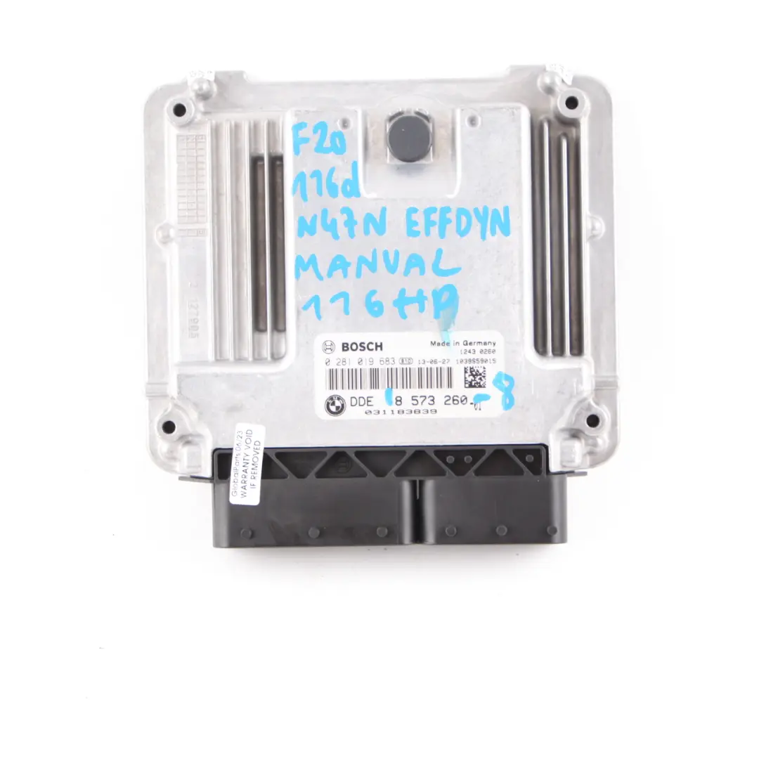 BMW F20 F21 116d ed Diesel N47N 116HP ECU Kit DDE + Key + FEM Manual - SKU 8573260-9 - Part number 8573260
