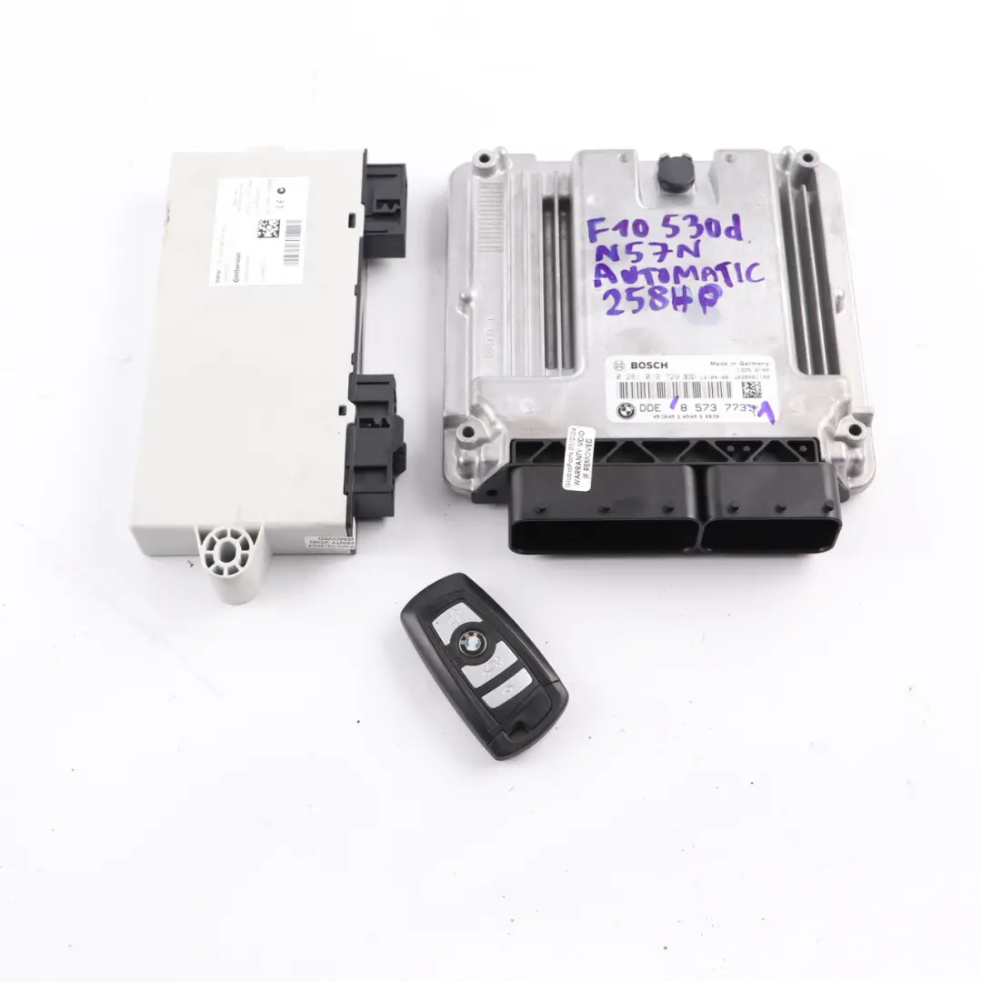 N57N Engine ECU Kit DDE + CAS4 + Key Automatic to BMW F10 F11 530d Diesel with Part number 8573773 BMW F10 F11 530d Diesel N57N Engine ECU Kit DDE + CAS4 + Key Automatic - SKU 8573773-1 - Part number 8573773