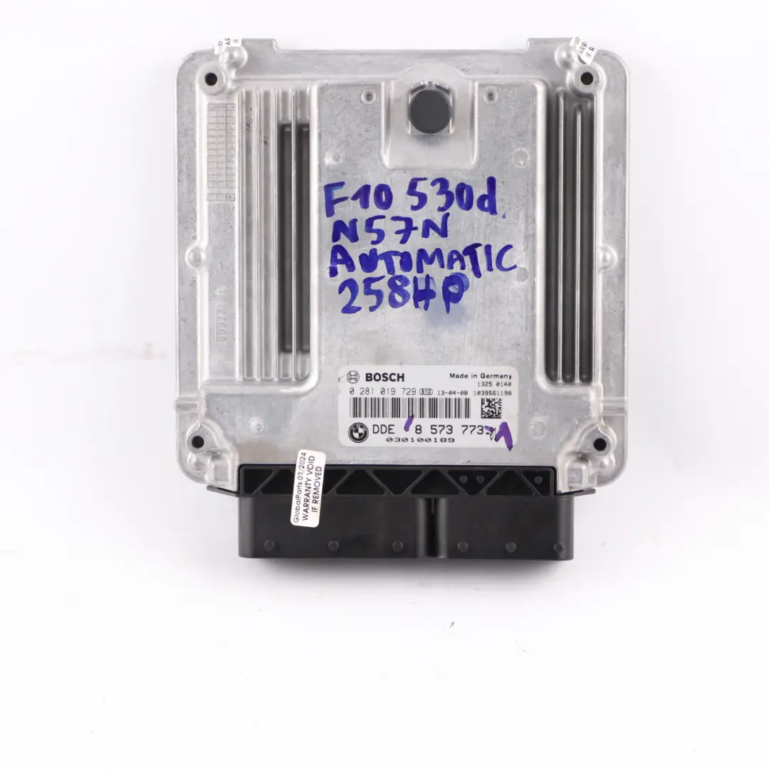 BMW F10 F11 530d Diesel N57N Engine ECU Kit DDE + CAS4 + Key Automatic - SKU 8573773-1 - Part number 8573773