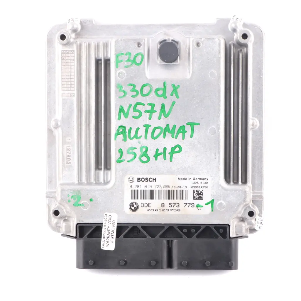 BMW F30 330dX 258HP N57N Control Unit Module ECU DDE 8573779 Key FEM Automatic - SKU 8573779-1 - Part number 8577835