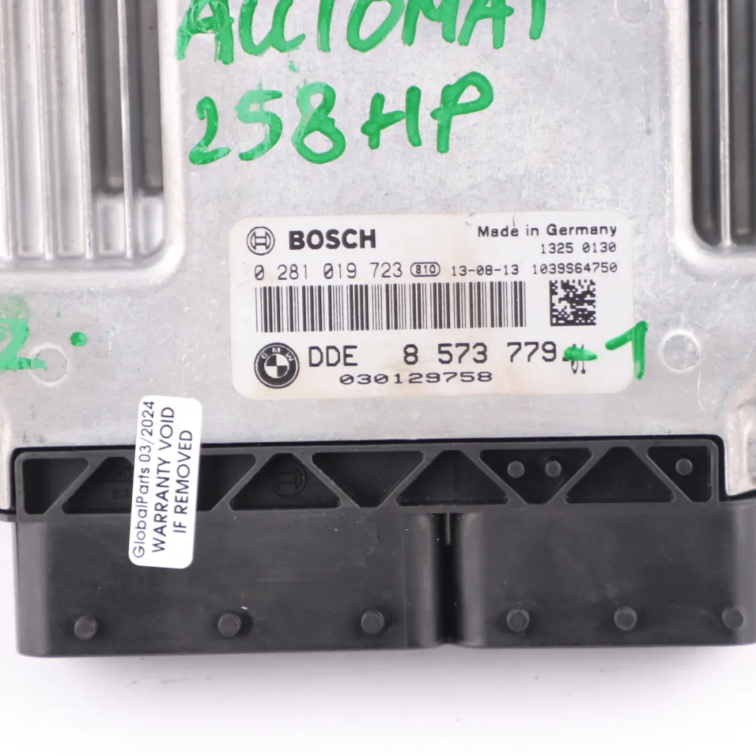 BMW F30 330dX 258HP N57N Control Unit Module ECU DDE 8573779 Key FEM Automatic - SKU 8573779-1 - Part number 8577835