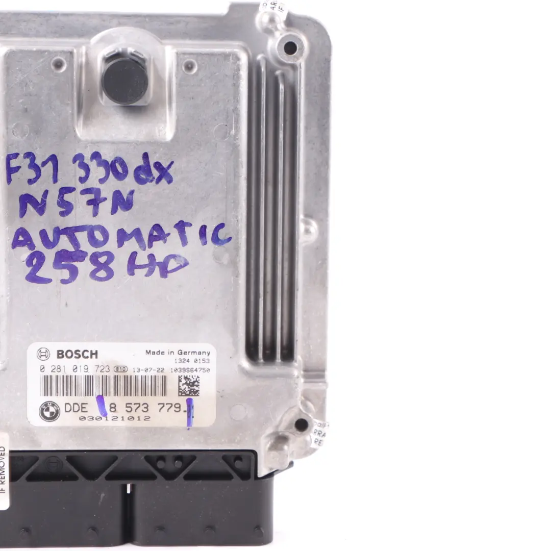 BMW F10 530d F30 330d 258HP N57N Engine Control Unit ECU DDE Automatic - SKU 8573779 - Part number 8573779