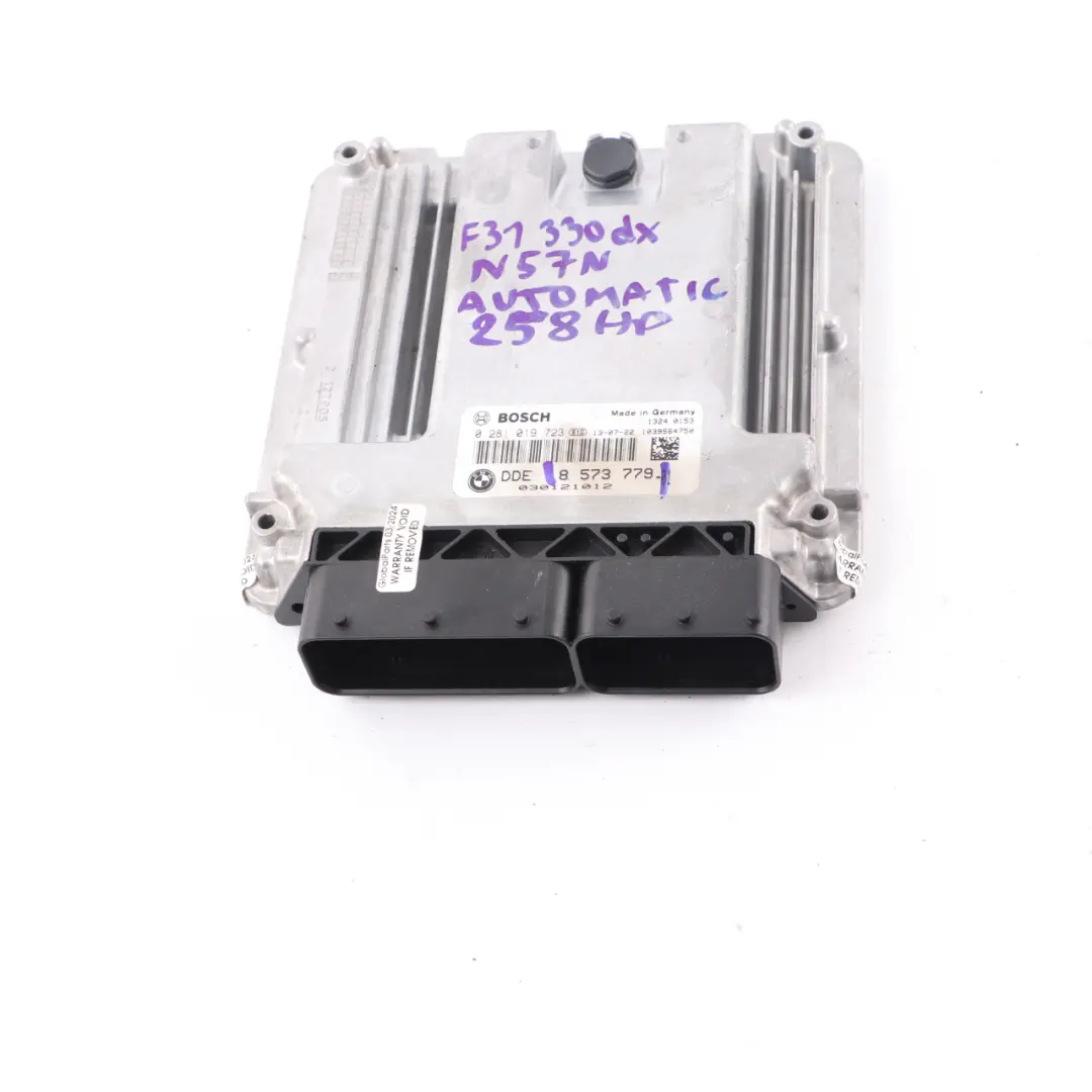 BMW F10 530d F30 330d 258HP N57N Engine Control Unit ECU DDE Automatic - SKU 8573779 - Part number 8573779