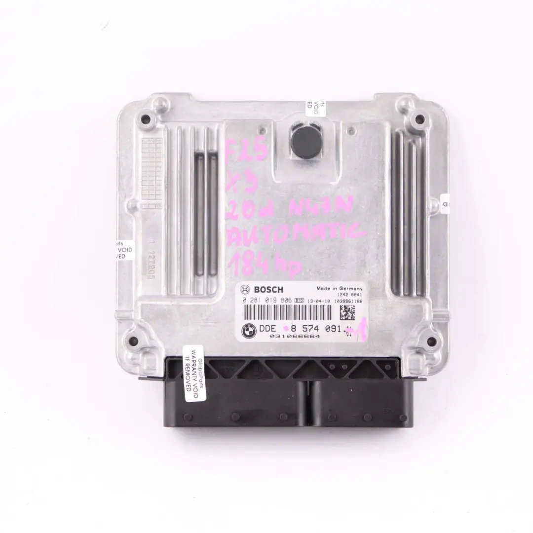 BMW X3 F25 20d N47N 184HP ECU Kit Control Unit DDE CAS4 Key Automatic - SKU 8574091-1 - Part number 8574091