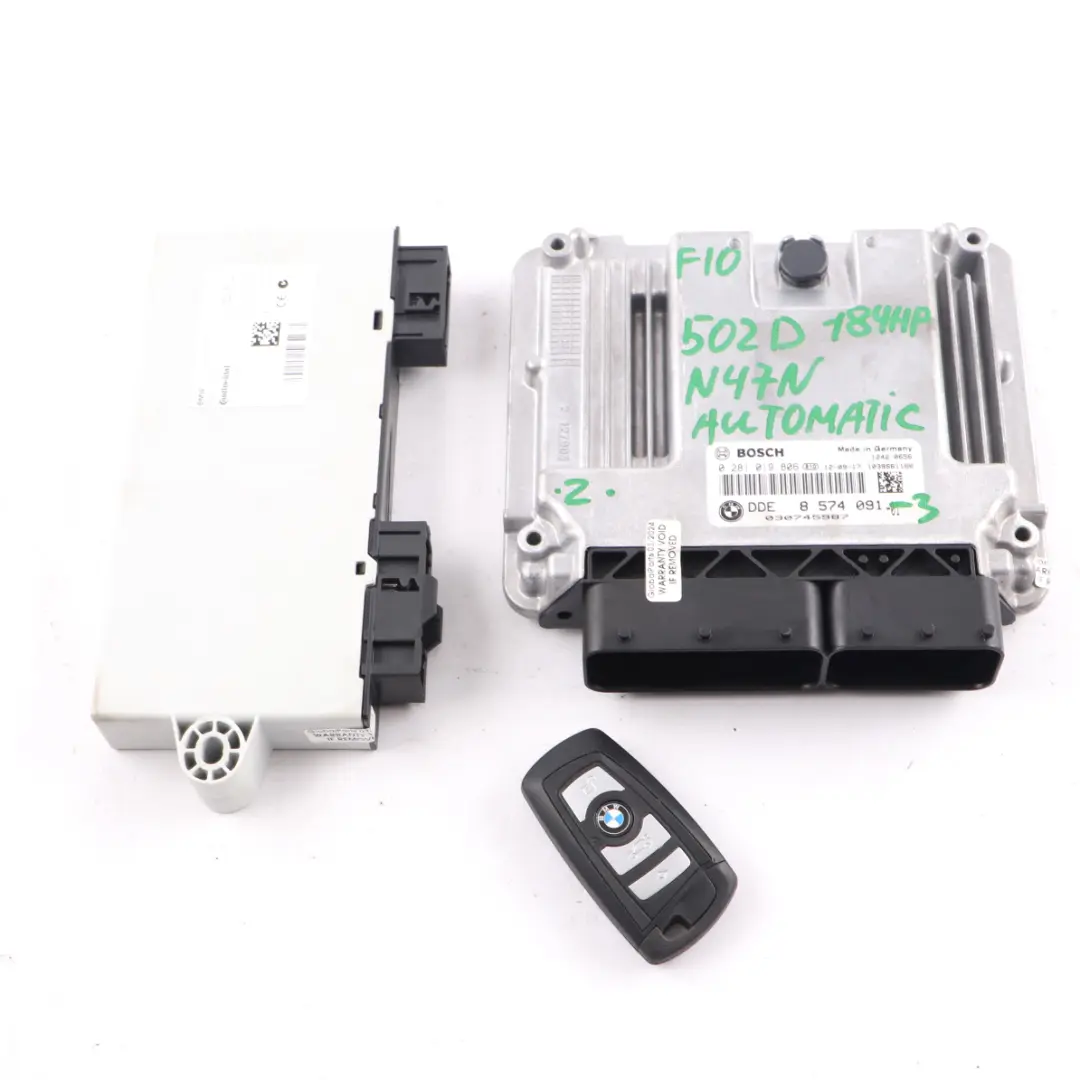 BMW F10 520D N47N 184HP ECU Kit Steuergerät DDE CAS4 + Schlüssel - SKU 8574091-3 - Teilenummer 8574091