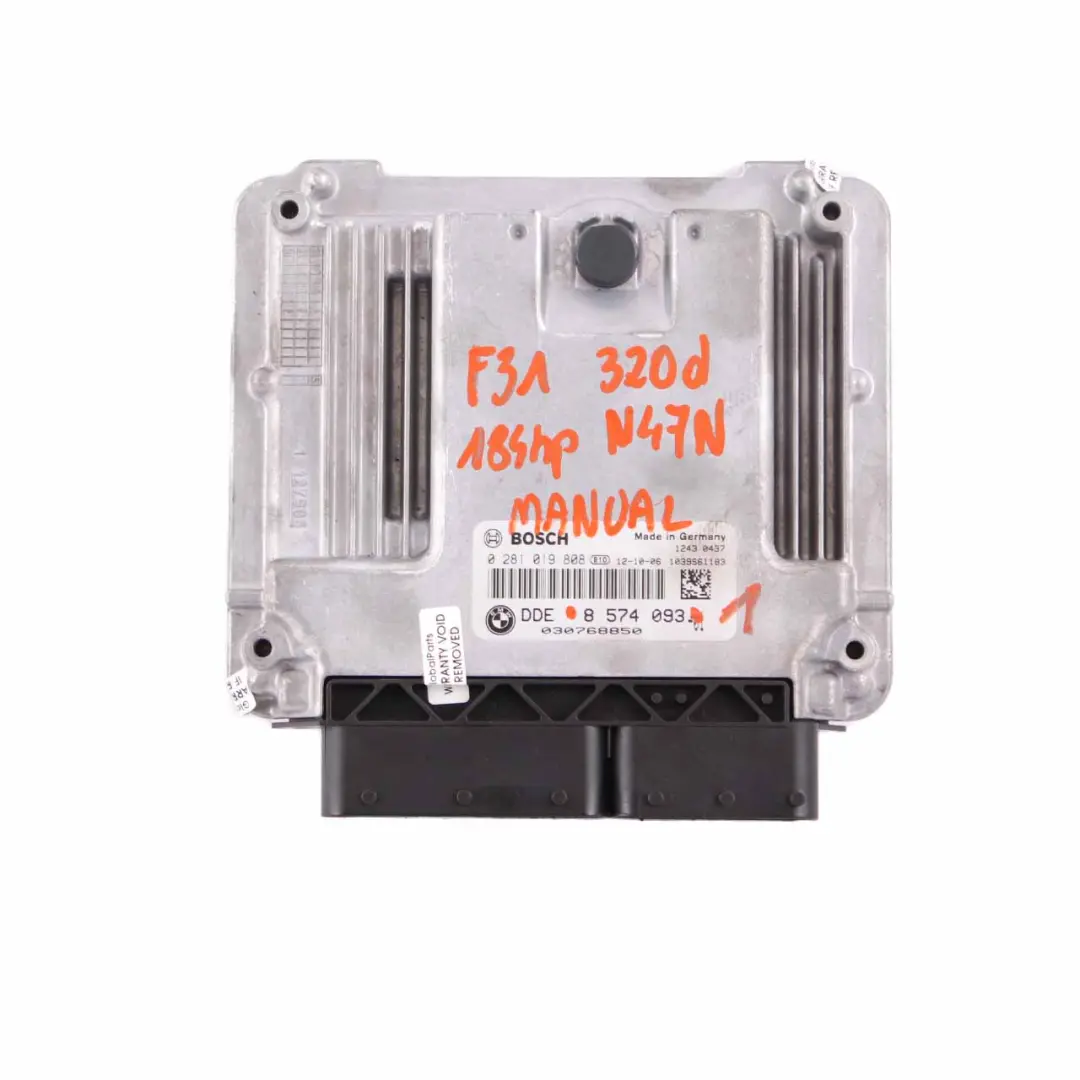 184HP Engine Control Unit N47N ECU DDE Manual to BMW F20 F30 120d 320d with Part number 8574093 BMW F20 F30 120d 320d 184HP Engine Control Unit N47N ECU DDE Manual - SKU 8574093-1 - Part number 8574093