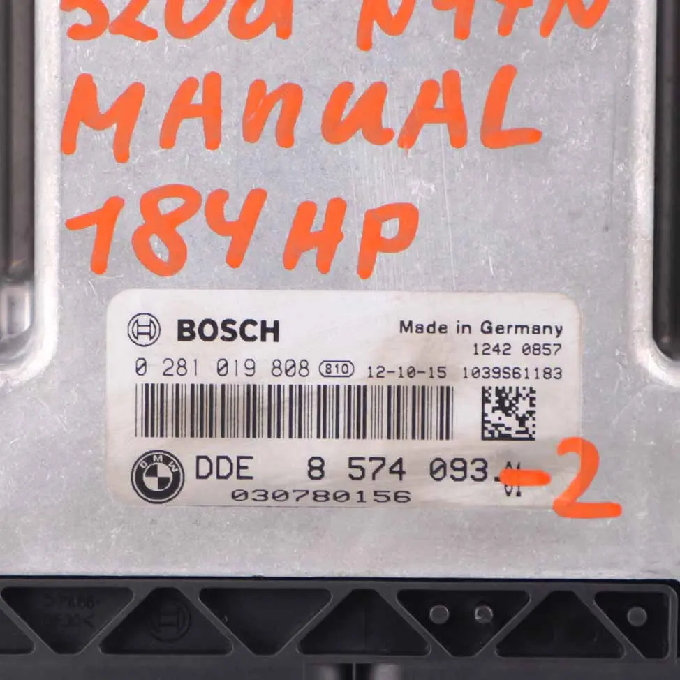 BMW F20 F30 120d 320d 184HP N47N Engine ECU Kit DDE FEM Key Manual - SKU 8574093-2 - Part number 8574093